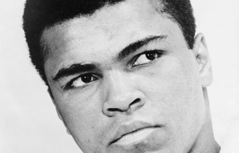 Bust photographic portrait of Muhammad Ali in 1967 World Journal Tribune photo by Ira Rosenberg